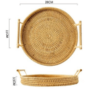Bandeja Artesanal em  Rattan Dhaka - Cazehn